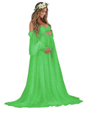 Kingbridal Pearl Tulle Maternity Dress for Photoshoot Long Puffy Sleeve Pregnancy Gown