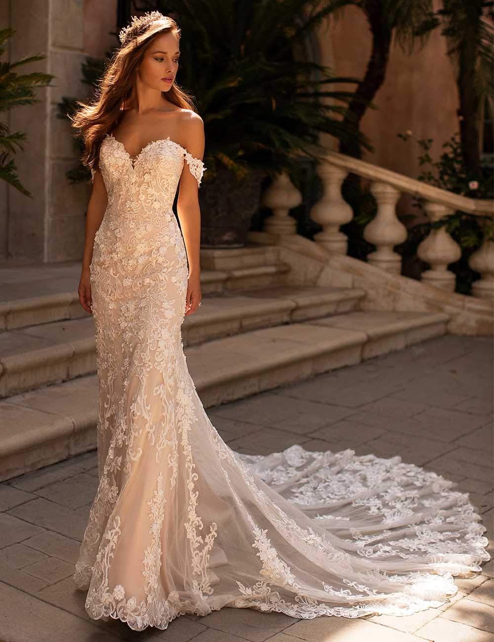 Women's Beach Wedding Dresses for Bride 2025 Long Lace Wedding Bridal Gowns