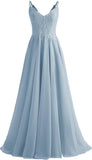 Lace Bridesmaid Dresses for Wedding with Slit Spaghetti Straps Chiffon Aline Formal Evening Party Gowns