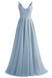 Lace Bridesmaid Dresses for Wedding with Slit Spaghetti Straps Chiffon Aline Formal Evening Party Gowns