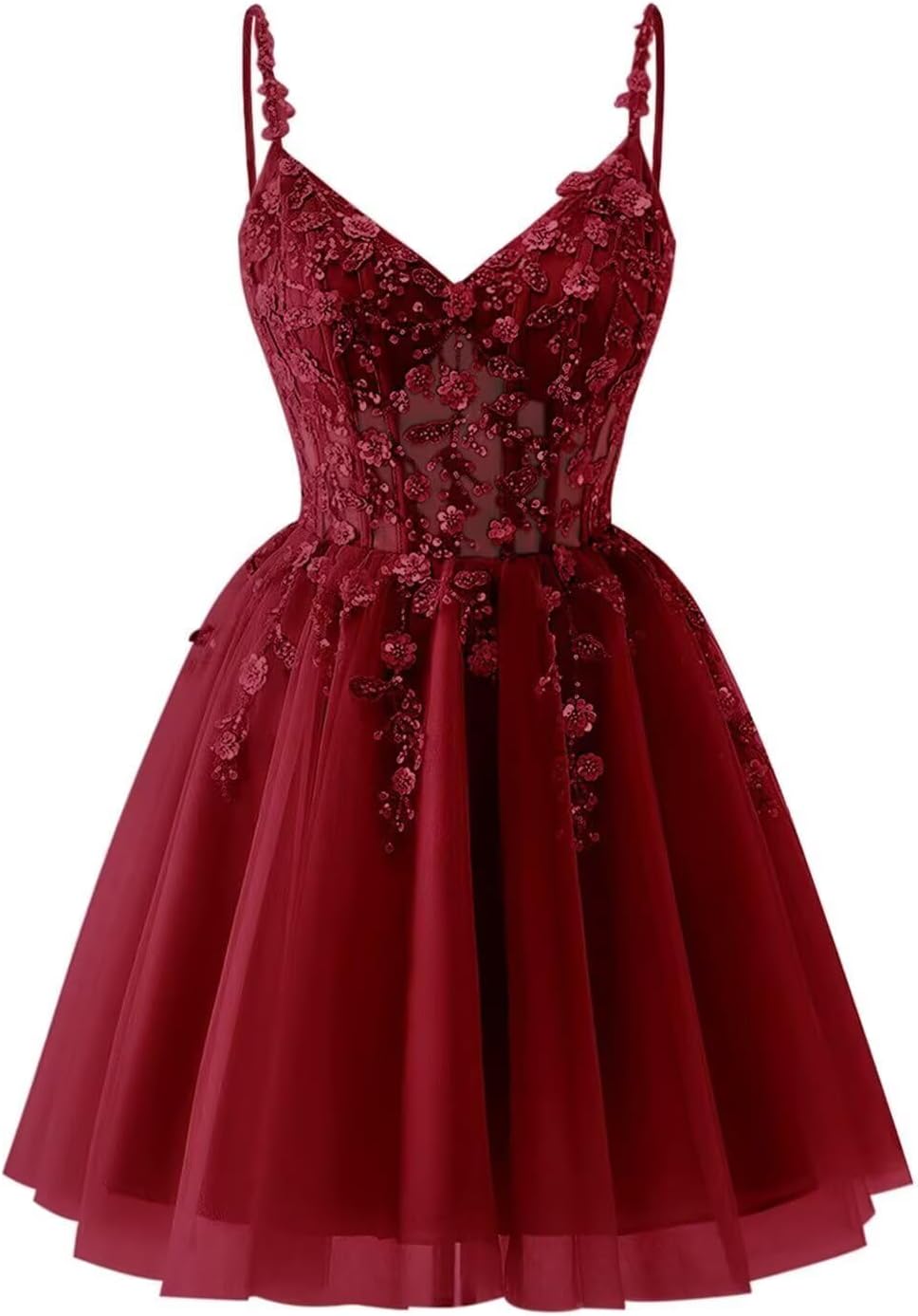 Lace Applique Tulle Homecoming Dresses for Teens Sparkly 3D Flower Short Prom Dress Sequin Quinceanera DAMA Dress