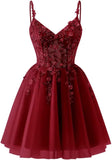 Lace Applique Tulle Homecoming Dresses for Teens Sparkly 3D Flower Short Prom Dress Sequin Quinceanera DAMA Dress