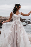 Women's Beach Wedding Dresses for Bride 2025 Long Lace Wedding Bridal Gowns
