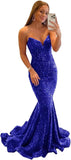 Vestido de fiesta con tirantes finos y lentejuelas, vestido de noche de sirena brillante con abertura, vestidos largos para mujer 2024 