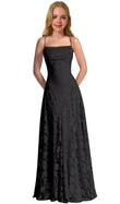 Lace Floral Junior Bridesmaid Dresses Long Spaghetti Strap Prom Dress for Teens Formal Gown Flower Girls Dress
