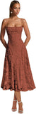 Lace Jacquard Bridesmaid Dresses for Women 2027 Spaghetti Straps Ruffle Formal Wedding Guest Dress Formal Evening Dress