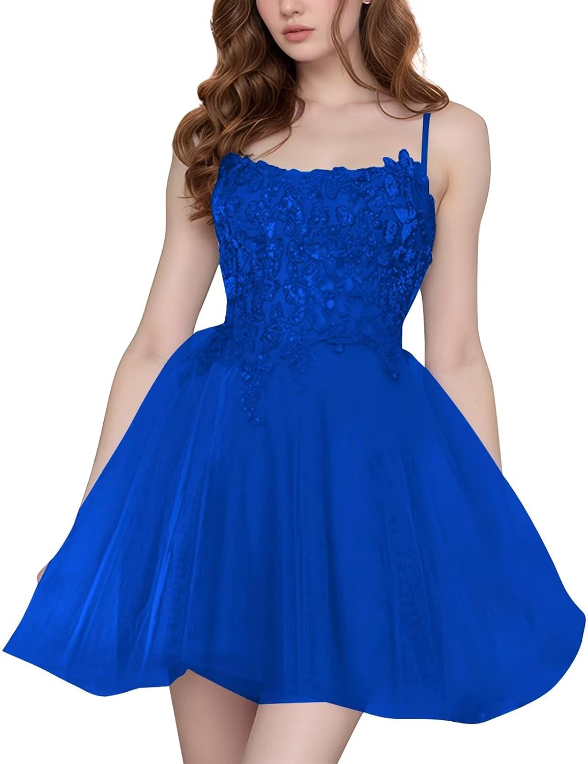Tulle Homecoming Dresses Short Wedding Dresses 2026 Spaghetti Strap Prom Dress A Line Lace Applique Formal Party Gown