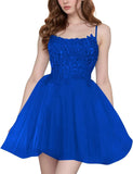 Tulle Homecoming Dresses Short Wedding Dresses 2026 Spaghetti Strap Prom Dress A Line Lace Applique Formal Party Gown
