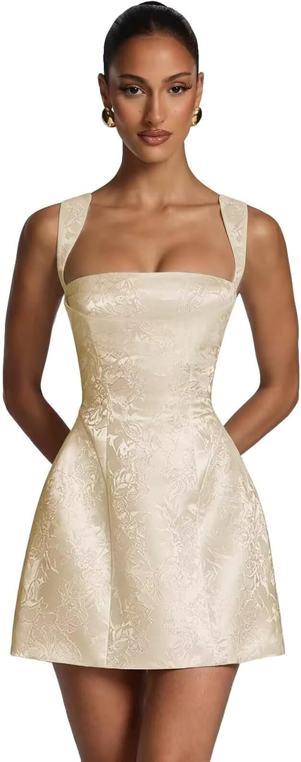 Kingbridal Jacquard Satin Homecoming Dresses for Teens 2026 A-Line Short Prom Cocktail Dress