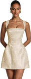 Kingbridal Jacquard Satin Homecoming Dresses for Teens 2026 A-Line Short Prom Cocktail Dress