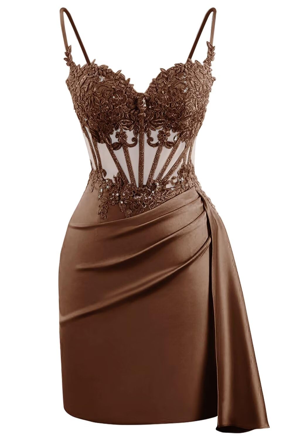 Lace Satin Homecoming Dresses for Teens 2027 Short Prom Dress Spaghetti Straps Corset Cocktail Formal Evening Gowns