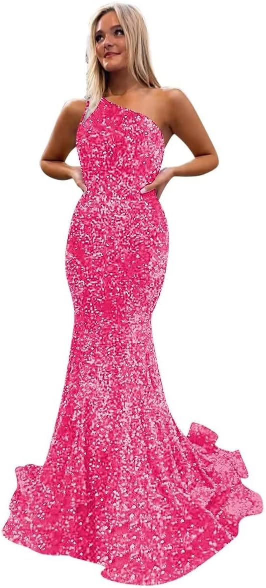 Women's Strapless Sequin Prom Dresses with Train Criss-Cross Mermaid Long Formal Evening Gowns