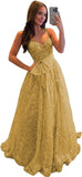 Lace Tulle Prom Dresses with Bow Appliques Corset A Line Long Formal Dress