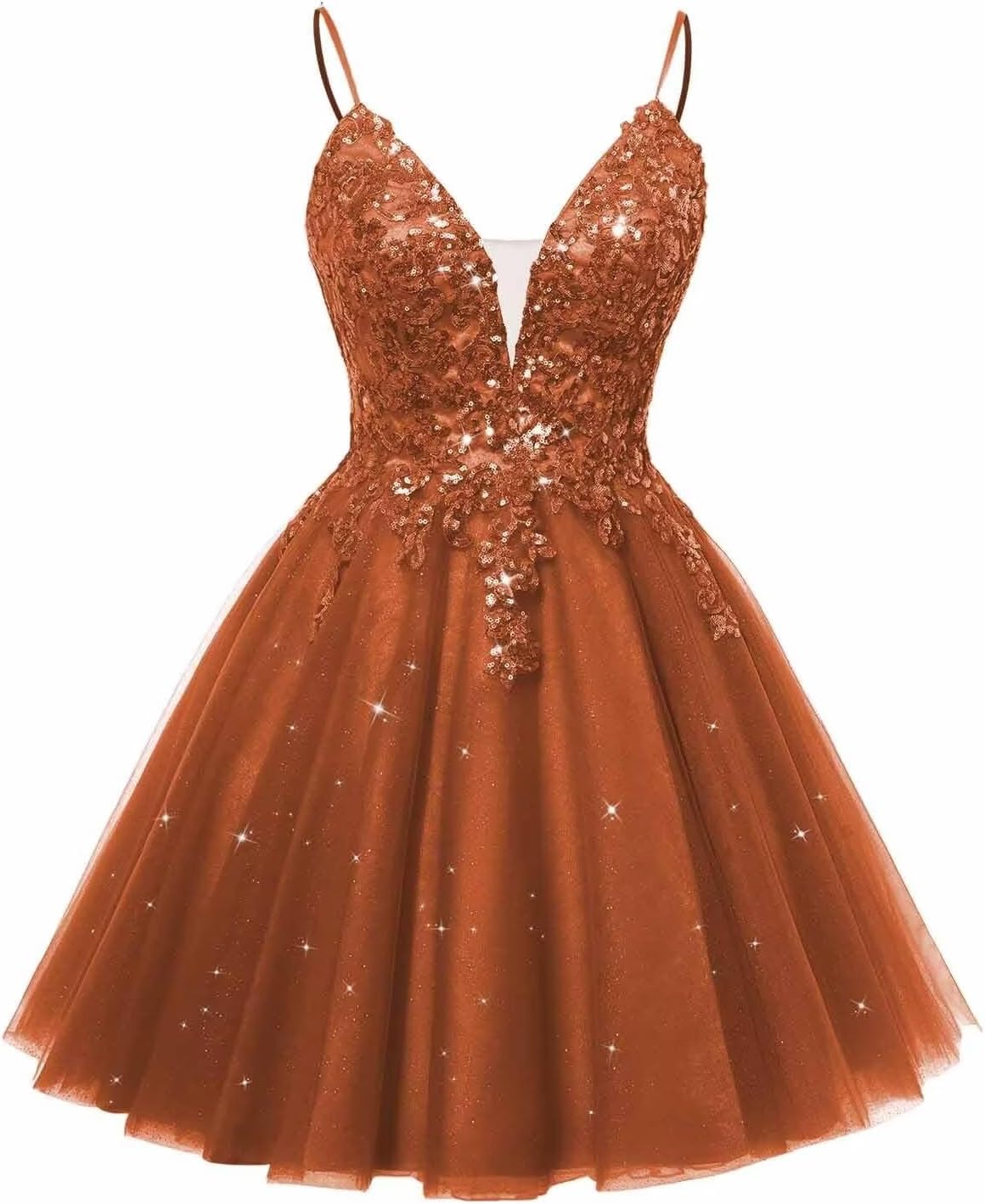 Spaghetti Straps Sequin Lace Appliques Short Homecoming Dresses for Teens Glitter Tulle Prom Party Dresses
