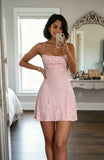 Short Lace Homecoming Dresses 2026 Spaghetti Straps Mini Dress Corset Cocktail Party Gowns