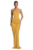 Mermaid Satin Prom Dresses for Women 2026 Spaghetti Strap Formal Dress Ruched Corset Evening Party Gowns