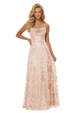 Lace Sequin Prom Dresses Spaghetti Straps A-Line Cowl Neck Pleated Sparkly Long Formal Evening Party Gowns