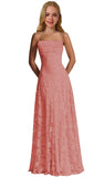 Lace Floral Junior Bridesmaid Dresses Long Spaghetti Strap Prom Dress for Teens Formal Gown Flower Girls Dress