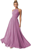 Women's Halter Bridesmaid Dresses Long Chiffon Formal Dresses Evening Party Dress 2026