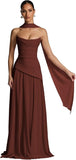 Kingbridal Strapless Bridesmaid Dresses with Scarf 2026 Long A-line Prom Formal Dress