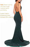 Women's Prom Dress Long High Slit Mermaid Formal Evening Gown for Wedding