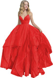 Women's Sparkly Tulle Prom Dress 2023 Long Ball Gown Spaghetti Straps Quinceanera Dress