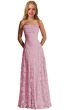 Lace Floral Junior Bridesmaid Dresses Long Spaghetti Strap Prom Dress for Teens Formal Gown Flower Girls Dress