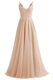 Lace Bridesmaid Dresses for Wedding with Slit Spaghetti Straps Chiffon Aline Formal Evening Party Gowns