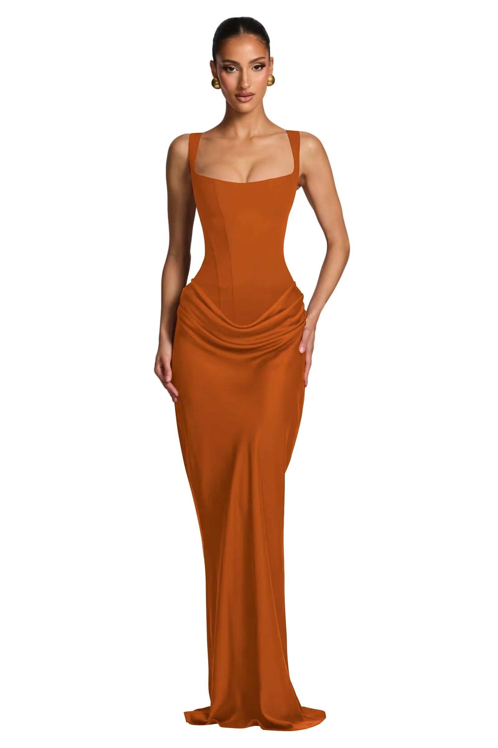 Mermaid Satin Prom Dresses for Women 2026 Spaghetti Strap Formal Dress Ruched Corset Evening Party Gowns