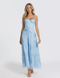 Jacquard Tulle Prom Dresses Spaghetti Straps Formal Evening Party Dress Tea Length