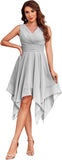 Women's Short Bridesmaid Dresses 2025 V Neck Ruched Chiffon Formal Cocktail Party Dress