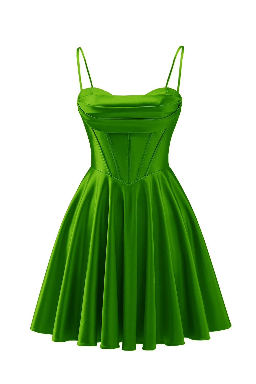 Spaghetti Straps Satin Homecoming Dresses for Teens Ruched Corset Short Prom Party Gowns Dress