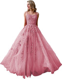 Ballkleider, langes Ballkleid für Damen, Spaghettiträger, Tüll, A-Linie, sexy, rückenfrei, formelle Partykleider mit Taschen 