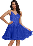 Tulle Homecoming Dresses Teens Lace Beaded Party Dress Juniors Short Prom Dresses
