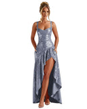 Sequin Prom Dresses with Slit 2026 Spaghetti Straps V Neck Corset A Line Formal Dress