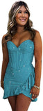 Sequin Homecoming Dresses 2027 Strapless Corset Ruffle Mermaid Short Prom Cocktail Dress