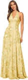 Jacquard Floral Lace Bridesmaid Dresses for Women Long A-Line Open Back Halter Formal Gown