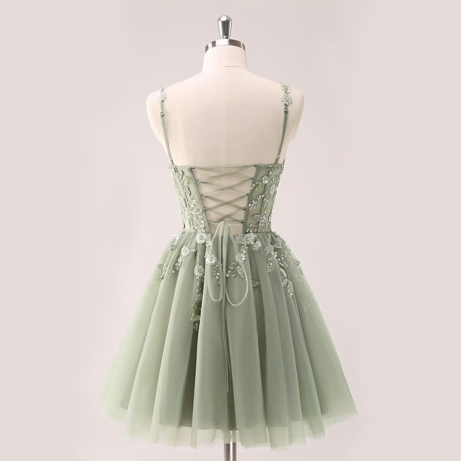 Lace Applique Tulle Homecoming Dresses for Teens Sparkly 3D Flower Short Prom Dress Sequin Quinceanera DAMA Dress