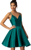 Women's Short Homecoming Dresses for Teens 2025 V Neck Satin Prom Cocktail Gowns