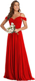Off The Shoulder Chiffon Bridesmaid Dresses Long Spaghetti Straps A Line Formal Party Dress