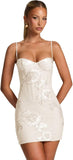 Spaghetti Straps Short Homecoming Dresses 2026 Mini Tight Embroidery Corset Prom Evening Cocktail Dress