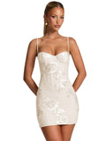 Spaghetti Straps Short Homecoming Dresses 2026 Mini Tight Embroidery Corset Prom Evening Cocktail Dress