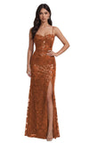 Mermaid Sequin Lace Prom Dresses Long for Women 2026 Spaghetti Straps Corset Formal Evening Party Gown with Slit