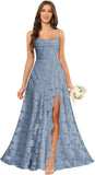 Women’s Ruffled Bridesmaid Dresses Scoop Neck Floral Chiffon Formal Dress Wrap Pleated Wedding Guest Dress