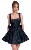 Sparkly Sequin Homecoming Dresses for Teens Short Prom Dress Square Neck Bow Formal Cocktail Gowns with Pockets