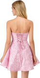 Women's Elegant Bow Strapless Homecoming Dress A Line Swing Tube Mini Dress Short Evening Party Prom Dress