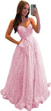 Lace Tulle Prom Dresses with Bow Appliques Corset A Line Long Formal Dress