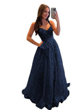 Lace Tulle Prom Dresses with Bow Appliques Corset A Line Long Formal Dress