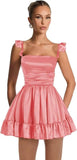Satin Homecoming Dresses for Teens 2027 A-line Ruched Square Neck Short Prom Formal Cocktail Gowns with Pockets
