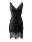 Kingbridal Gowns V Neck Sequin Homecoming Dresses for Teens 2027 Sparkly Tight Short Prom Cocktail Party Gowns with Tassels